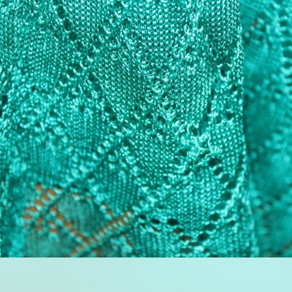 Bebe turquoise blue Ruffled Halter Tier Dress Jersey Medium - Picture 4 of 13